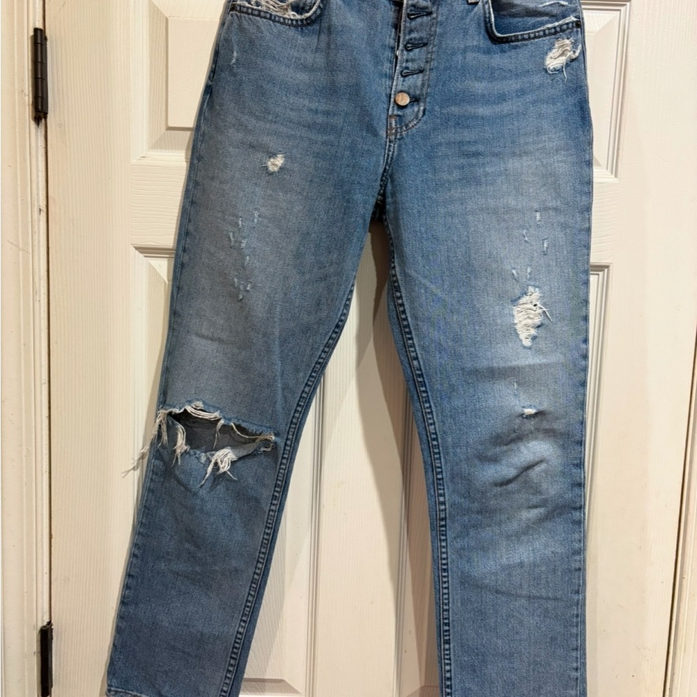 Reformation Distressed Blue Jeans